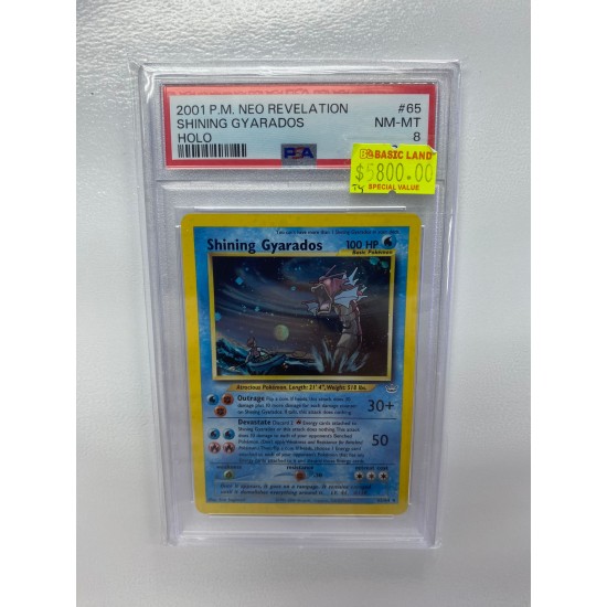 2001 P.M. NEO REVELATION SHINING GYARADOS HOLO PSA 8