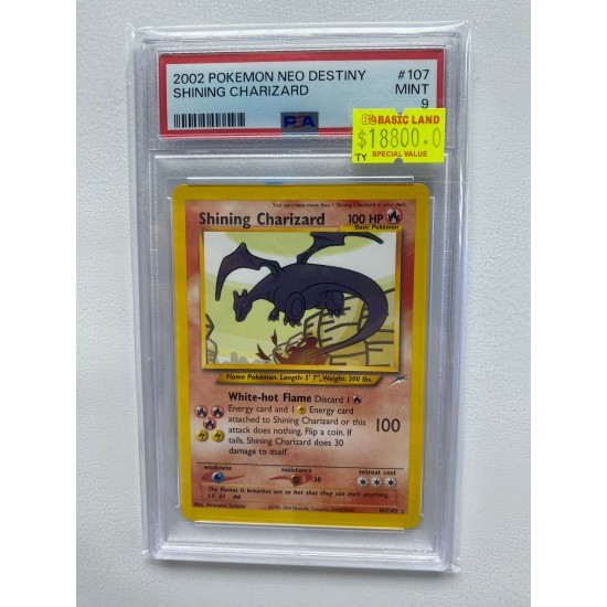 2002 POKEMON NEO DESTINY SHINING CHARIZARD PSA 9