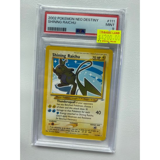 2002 POKEMON NEO DESTINY SHINING RAICHU PSA 9