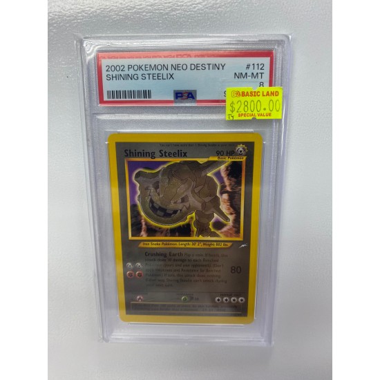 2002 POKEMON NEO DESTINY SHINING STEELIX PSA 8