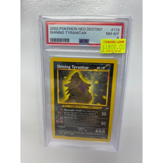 2002 POKEMON NEO DESTINY SHINING TYRANITAR PSA 8