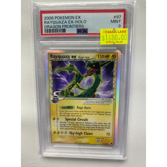 2006 POKEMON EX RAYQUAZA EX-HOLO DRAGON FRONTIERS PSA 9