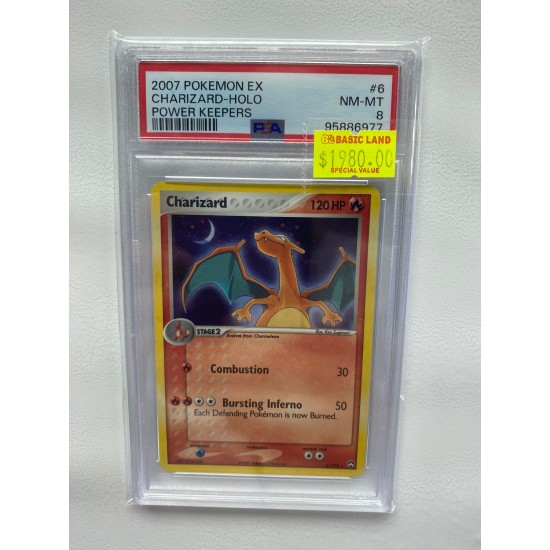 2007 POKEMON EX CHARIZARD-HOLO POWER KEEPERS PSA 8